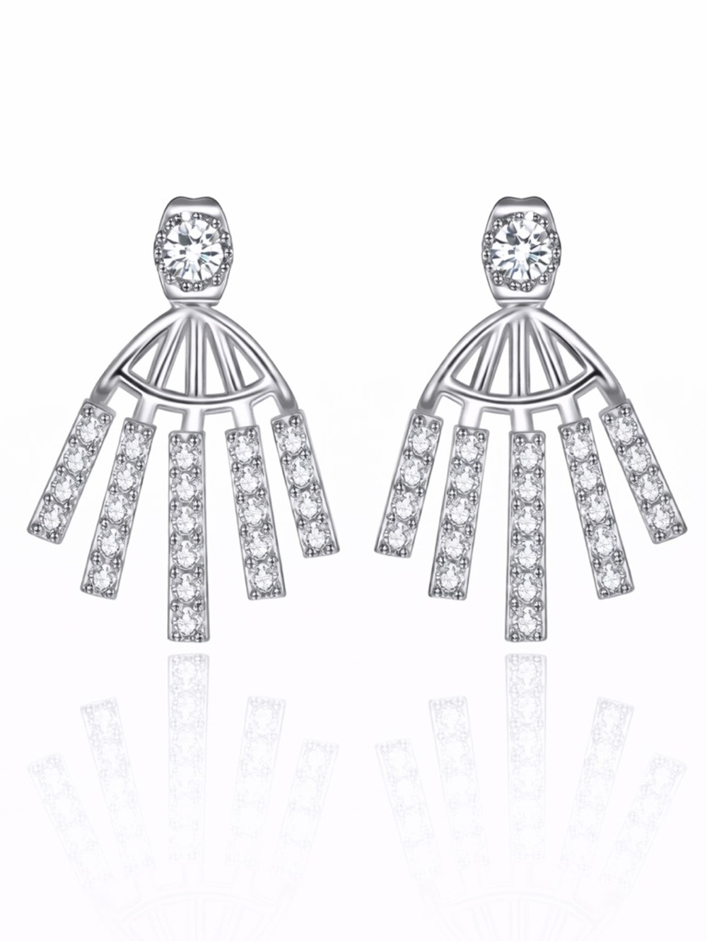 Swarovski Crystals Jacket Earrings The Alika - Picture 1 of 5